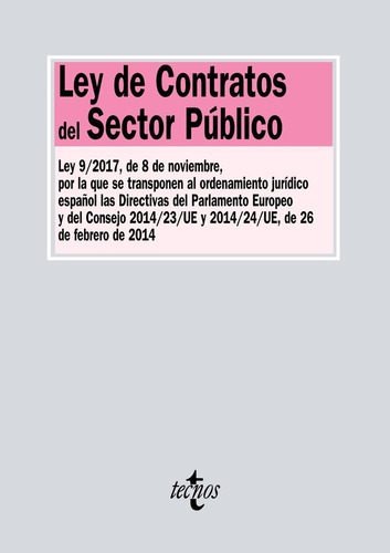 Ley De Contratos Del Sector Pãâºblico, De Editorial Tecnos. Editorial Tecnos, Tapa Blanda En Español