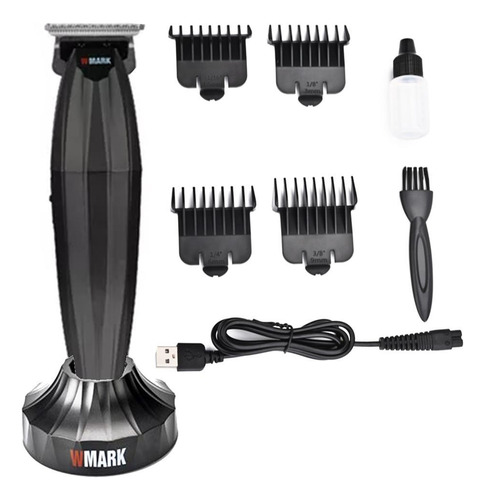 Kit Maquina De Cabelo Wmark Ng 311 Aparador De Pelos + Base