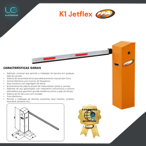 Cancela Barreira Automática Ppa K1 Jetflex 3 Metros +6 Tx