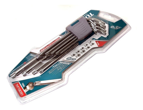 Imagen 2 de 5 de Juego Llaves Torx 9 Piezas Total Uso Profesional