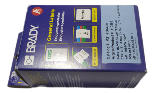 Cartucho De Etiqueta Para Brady  Bmp21 M21-750-499 3/4