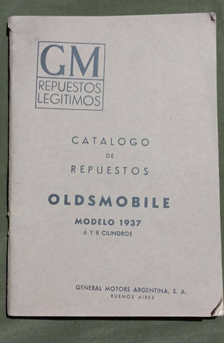  Catalogo Antiguo Oldsmobile 1937 General Motors Argentina