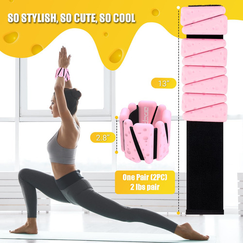 Pesas Para Tobillo Y Muñeca Para Mujer, 2 Libras, Brazalete