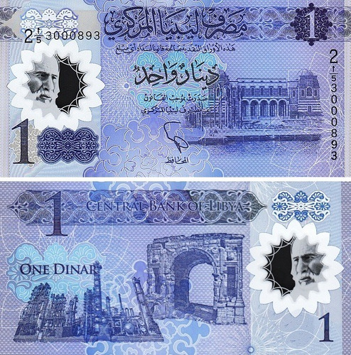 Grr-billete De Libia 1 Dinar 2019 - Polímero