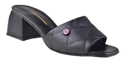 Imagen 2 de 9 de Zuecos Mules Taco Bajo De Mujer De Cuero Kroll - Ferraro