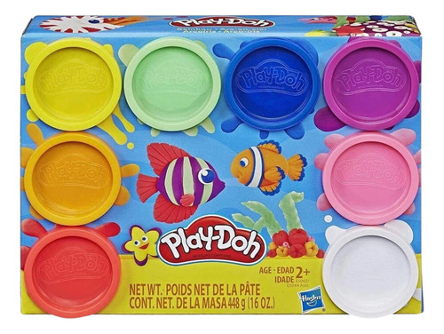 Massinha Play Doh Kit Com 8 Potes Hasbro Cores Variadas