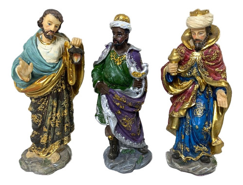 Figuras De Los Tres (3) Reyes Magos Navidad, Regalos Pesebre