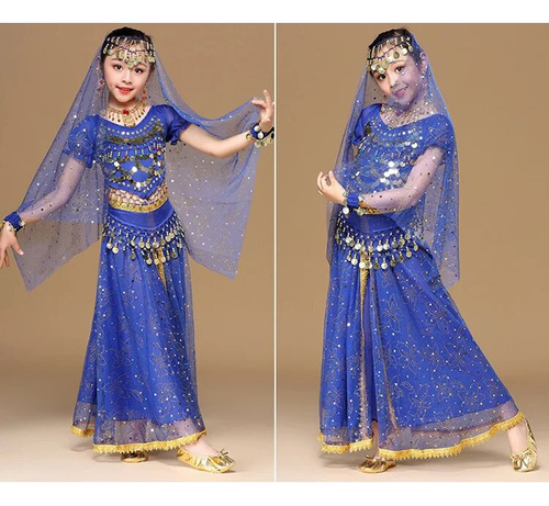 Conjunto De Disfraz De Danza India Para Niños Sari Bollywood