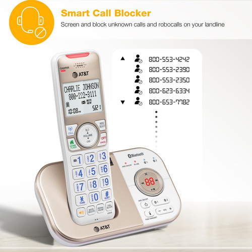 At&t 3-handset Dect 6.0 Bluetooth Expandible Teléfono Inalám