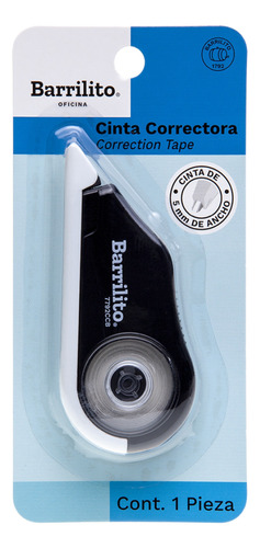 Corrector En Cinta Marca Barrilito De  12 X 5 Mm 1 Pieza