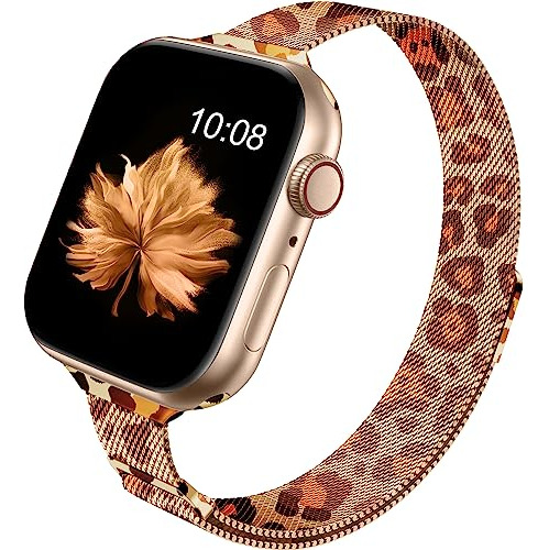 Vncas Compatible Con Apple Watch Band Mujer, Metal Magnetic