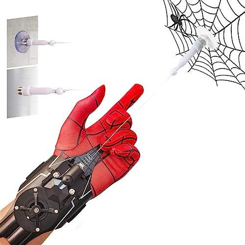 Web Shooter Spiderman, Lanzador Web, Guantes De Superhéroe Automáticos, Juguete Educativo Para Niños Y Niñas (negro)