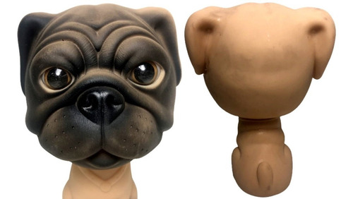 Imagem 2 de 4 de Boneco Cachorro Cachorrinho Bebê Pug Menino Mamadeira - Azul