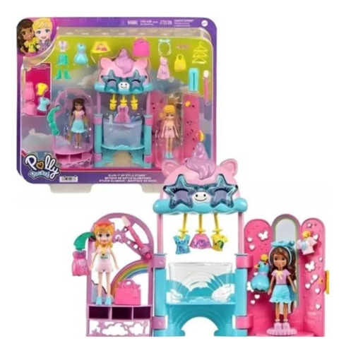 Polly Pocket Estudio De Estilo Glamoroso 19 Piezas