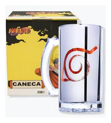 Caneca Chopp Eletrostática Naruto | Laranja | Metalizada