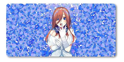 Mousepad Xl 58x30cm Cod.187 Chica Anime Miku Nakano Azul