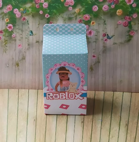 20 Caixas Milk Lembrança Festa Roblox Rosa Menina