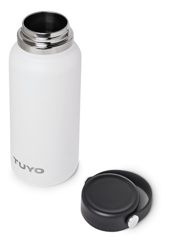 Garrafa Térmica Isolada A Vácuo Tuyo Parede Dupla 1l Inox Cor Branco