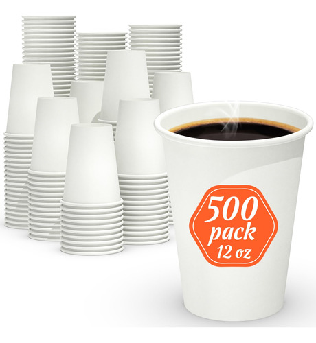 500 Tazas De Cafe De 12 Onzas, Tazas De Papel Seguras Para A