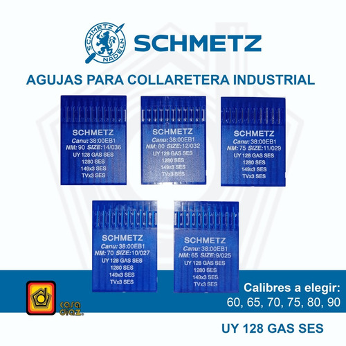 Imagen 2 de 2 de Agujas Schmetz Para Collaretera Industrial Uy128 Ses 50pzs