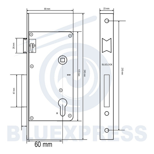 Cerradura De Embutir De 60cm Bluexpress®