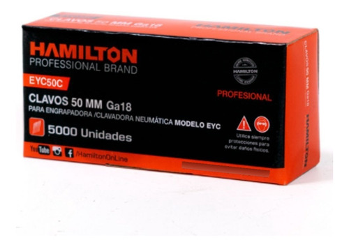 Clavos Para Engrapadora Pack De 5000 2x 50mm Hamilton Ga18