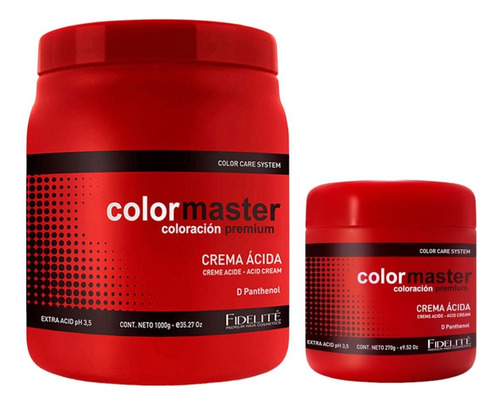 Kit Crema Extra Acida Fidelite Colormaster Pote 1kg + 270gr