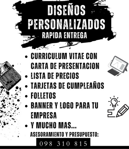 Diseños Personalizados Rapida Entrega.cv,folletos Logo,etc