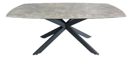 Mesa De Comedor Dt7007 Gris Claro Këssa Muebles Color de las patas Negro