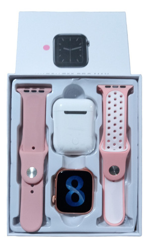 Reloj Inteligente T55 Auricular Dos En Uno Smartwatch Caja Plateado Correa Rosa Bisel Plateado Diseño De La Correa Tpu