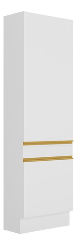 Paneleiro 2 Portas 62cm Com Rodapé Veneza Multimóveis V2121 Cor Branco/Dourado