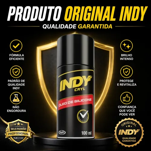 Óleo Silicone Indy Brilho Painel Plástico Borracha Carro