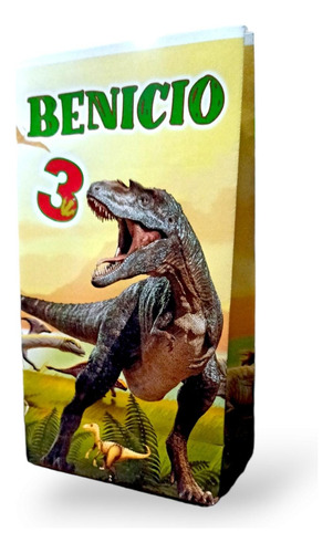 10 Bolsitas Sorpresita Personalizadas  Dinosurio1- K