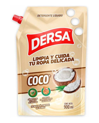 Detergente Liquido Dersa 900 Ml Coco