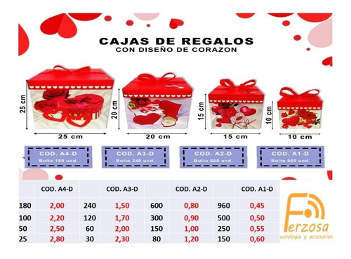 Imagen 3 de 4 de Cajas Regalo Varios Tamaños Con Diseño X Mayor Desde $0,45