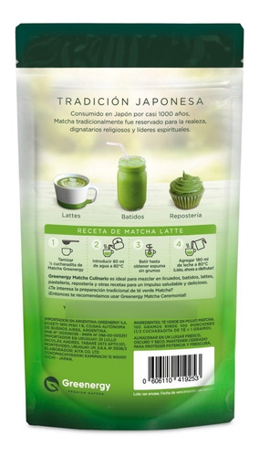 Imagen 3 de 5 de Greenergy Matcha | Ceremonial (30 Gr.) + Culinario (100 Gr.)
