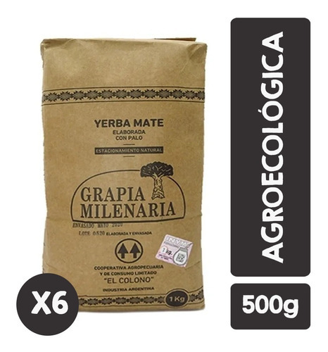 Yerba Agroecológica X 500g - Grapia Milenaria