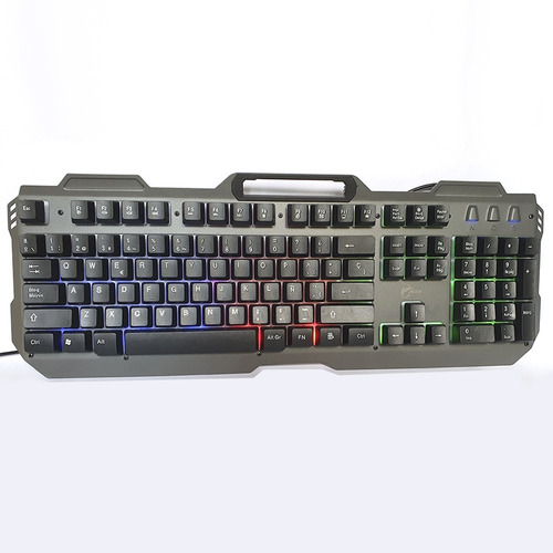 Teclado Gamer Retroiluminado Rgb Cuerpo De Metal En Español