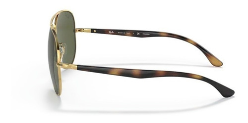 Lentes De Sol Ray Ban Rb3675 001/58 Dorado Polarizado Lente Verde Polarizado Varilla Havana Armazón Dorado 001/58 Diseño Solar