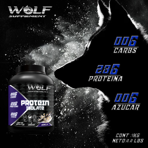Proteína Whey Hs Hidrolizada Isolate Wolf 1kg 26 Servicios Vainilla