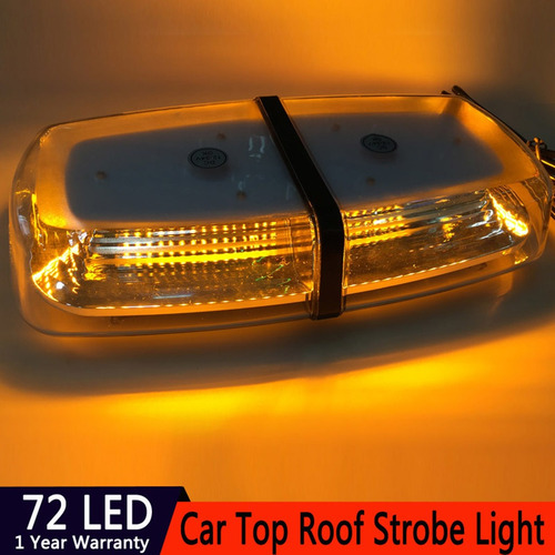 Luz De Advertencia Intermitente De Techo De Coche 72led N
