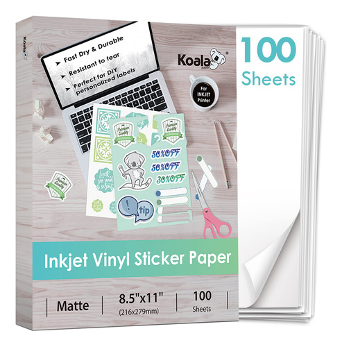 Koala - Papel Adhesivo De Vinilo Imprimible Para Impresora D