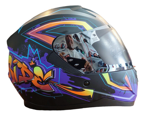 Casco Integral Mac M67 Bass Edi. Ltd Graffiti+visor Espej.