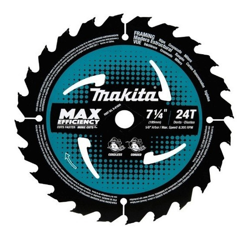 Disco De Sierra Circular Makita' 7 1/4 X 24 Dientes Seriemax