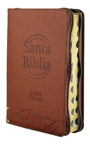 Imagen 3 de 9 de Biblia Letra Gigante Rvr1960 Imitación Café, Cierre E Índice