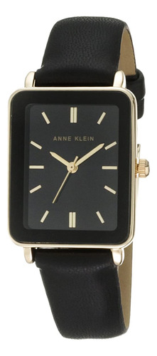 Reloj Anne Klein Ak/3702 Para Mujer, Correa Negra, Tono Dora