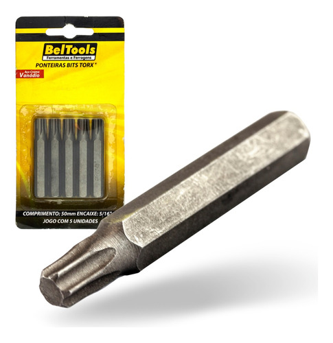 Kit C/ 5 Ponta Bit Torx 50mmx5/16xt40 Beltools