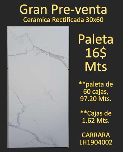 Cerámica Rectificada 30*60 China Precio Por M2 $19