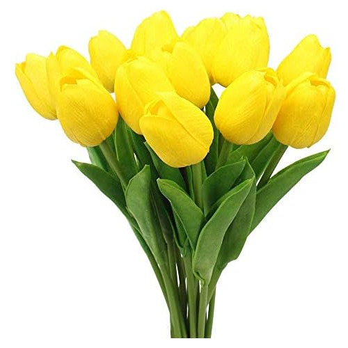 Conjunto De 20 Flores Artificiales De Tulipán De Pu To...