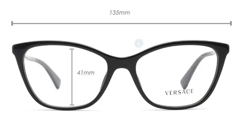 Lentes Versace Ve3248 Gb1 Black Oftalmico Dama Original Cuotas